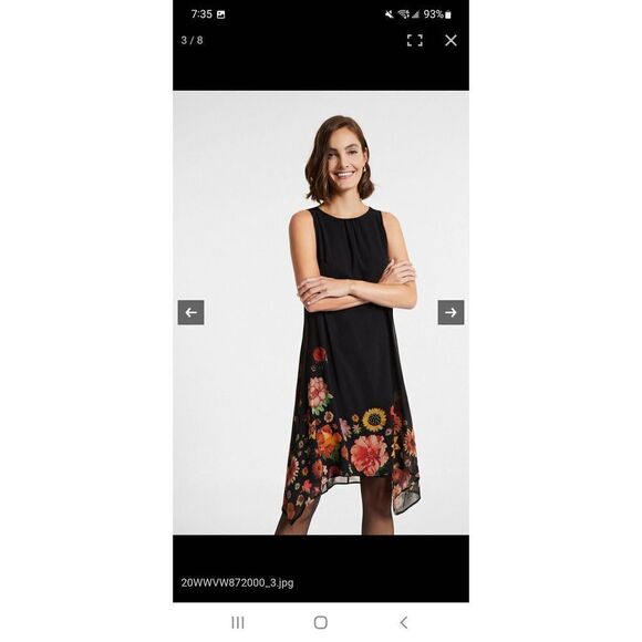 DESIGUAL WOMEN SLEEVELESS black  FLORAL DRESS sz Small - Picture 1 of 6